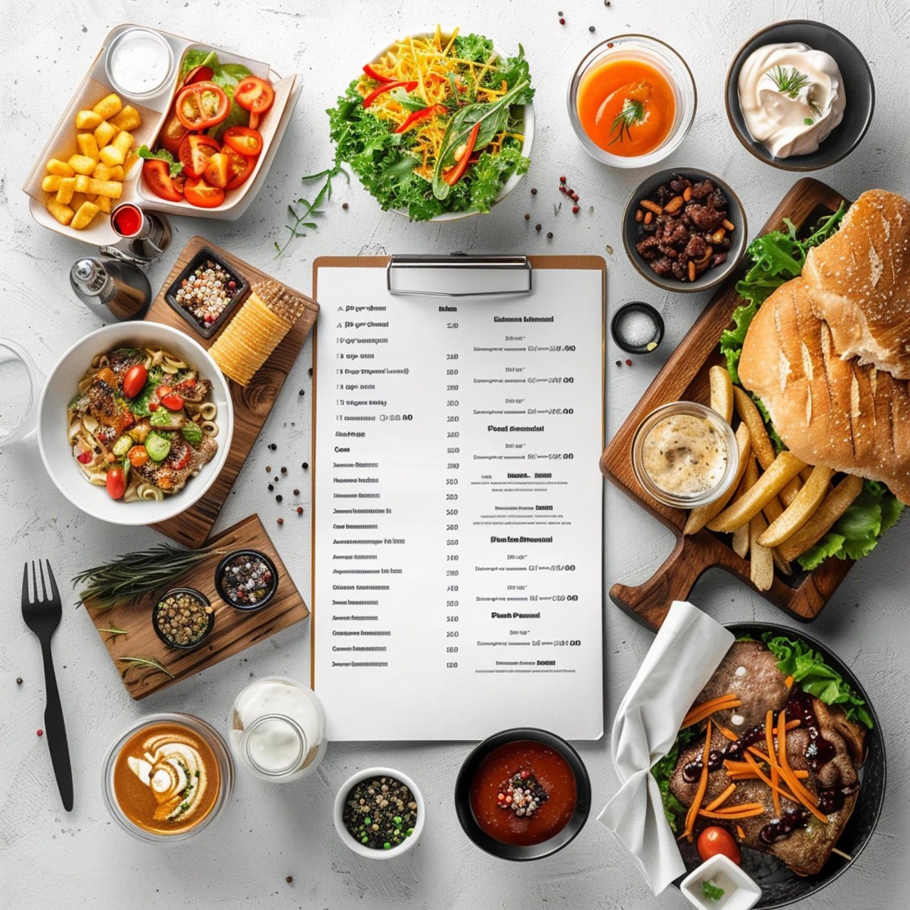 نمونه منو رستوران